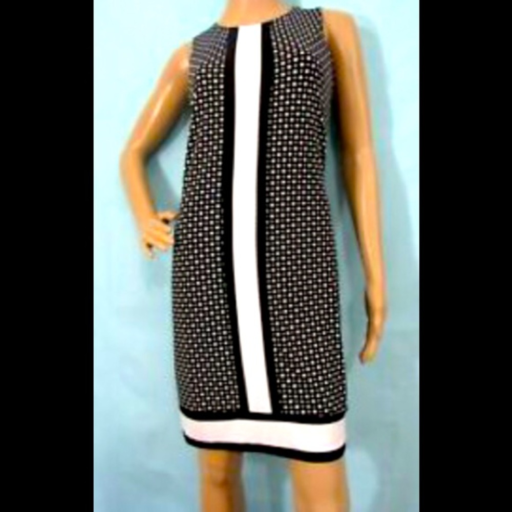Michael Kors B&W polka dot shell dress